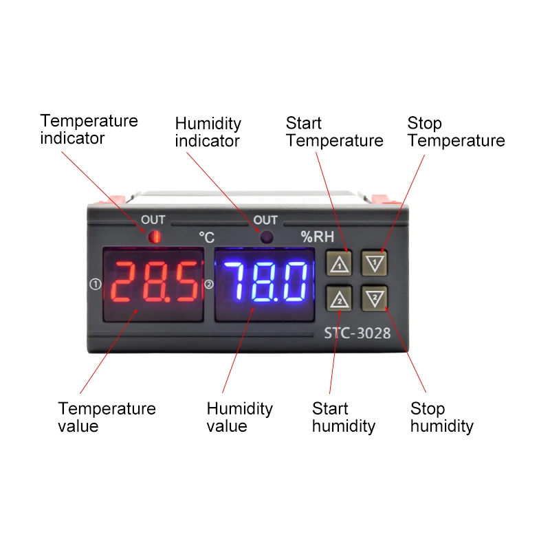 STC-3028 LED termostato Digita - Digital Hygrometer Probe reseña y precio
